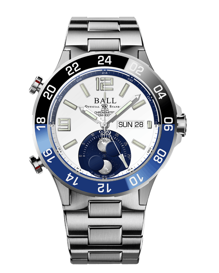 Ball Roadmaster Marine GMT Moon Phase (42mm) DG3220A-S8C-WH