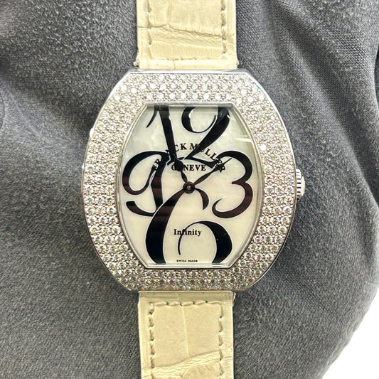 Franck Muller Infinity 3535 QZ A D3 – White Gold, White Strap
