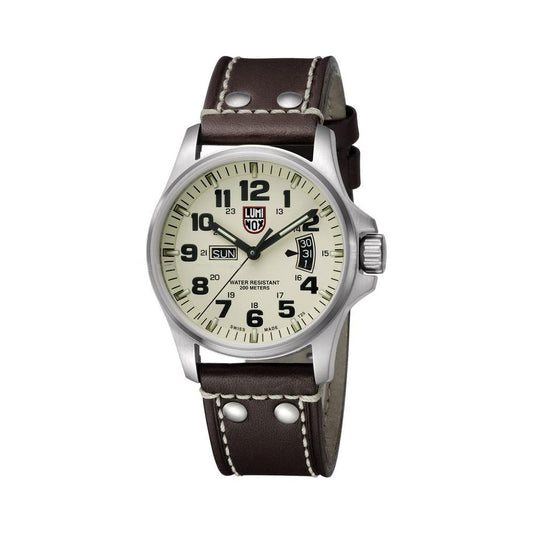 Luminox Field Day Date 42 mm Ivory Dial Brown Leather Men's Watch 1827