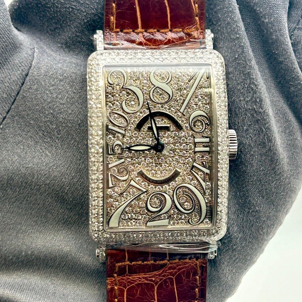Franck Muller Long Island Crazy Hours 1200 CH D CD – White Gold, Brown Strap