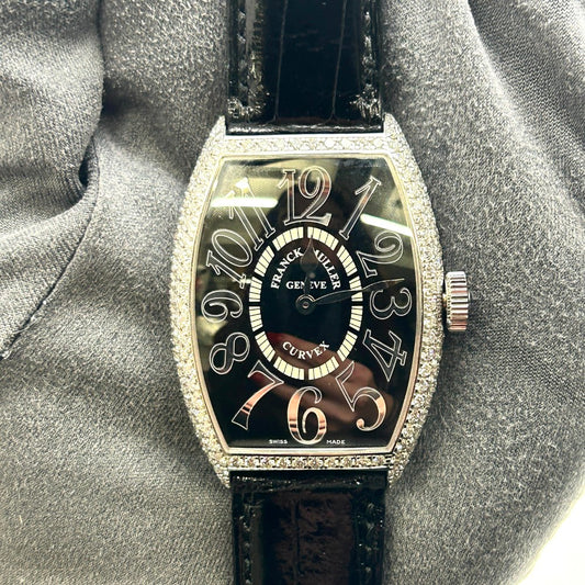 Franck Muller Cintree Curvex 5852 Q D – White Gold, Black Strap