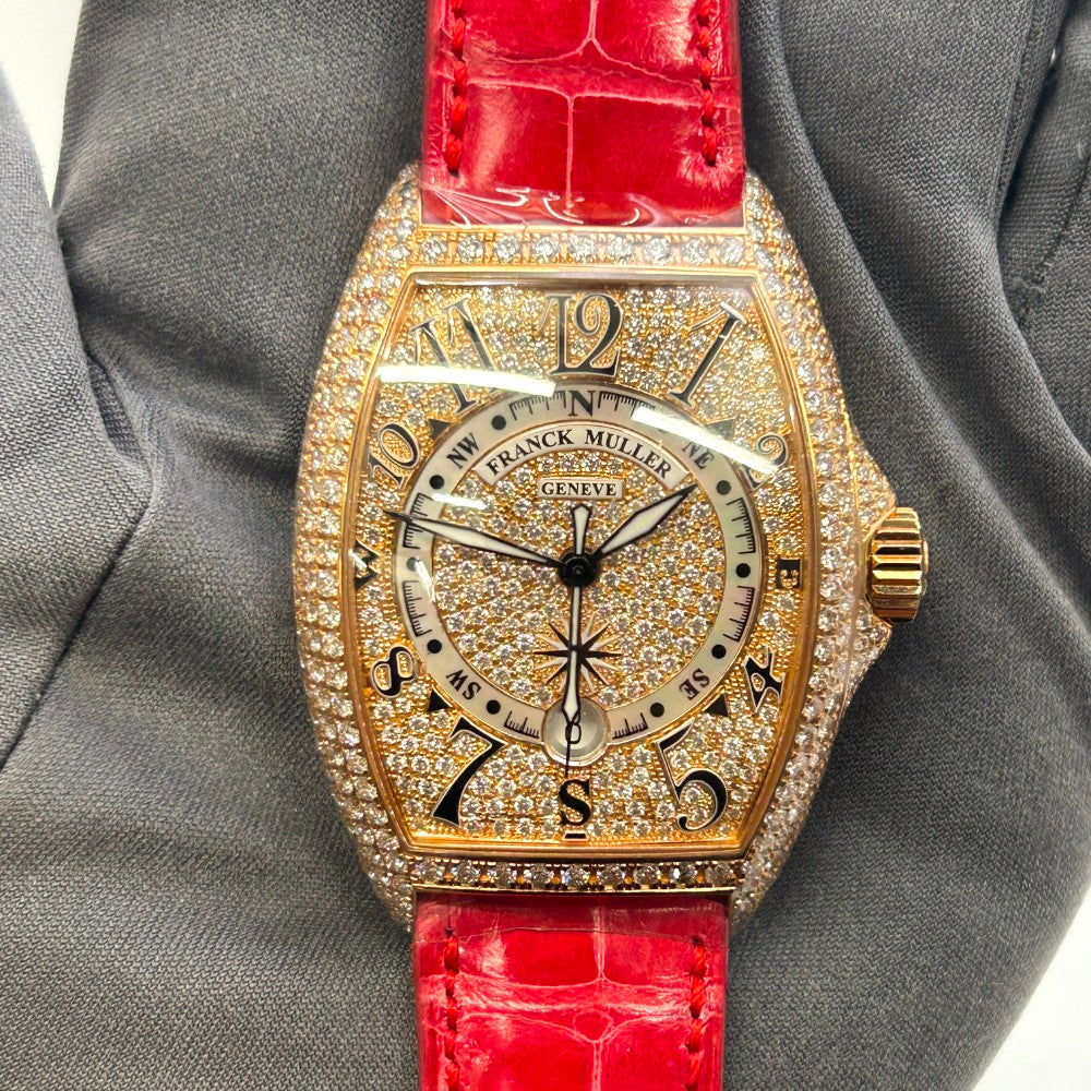 Franck Muller Cintree Curvex Mariner 7080 SC DT D CD – Rose Gold, Pink Strap