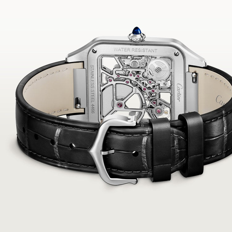 Cartier Santos-Dumont skeleton watch equipped with a micro-rotor WHSA0044