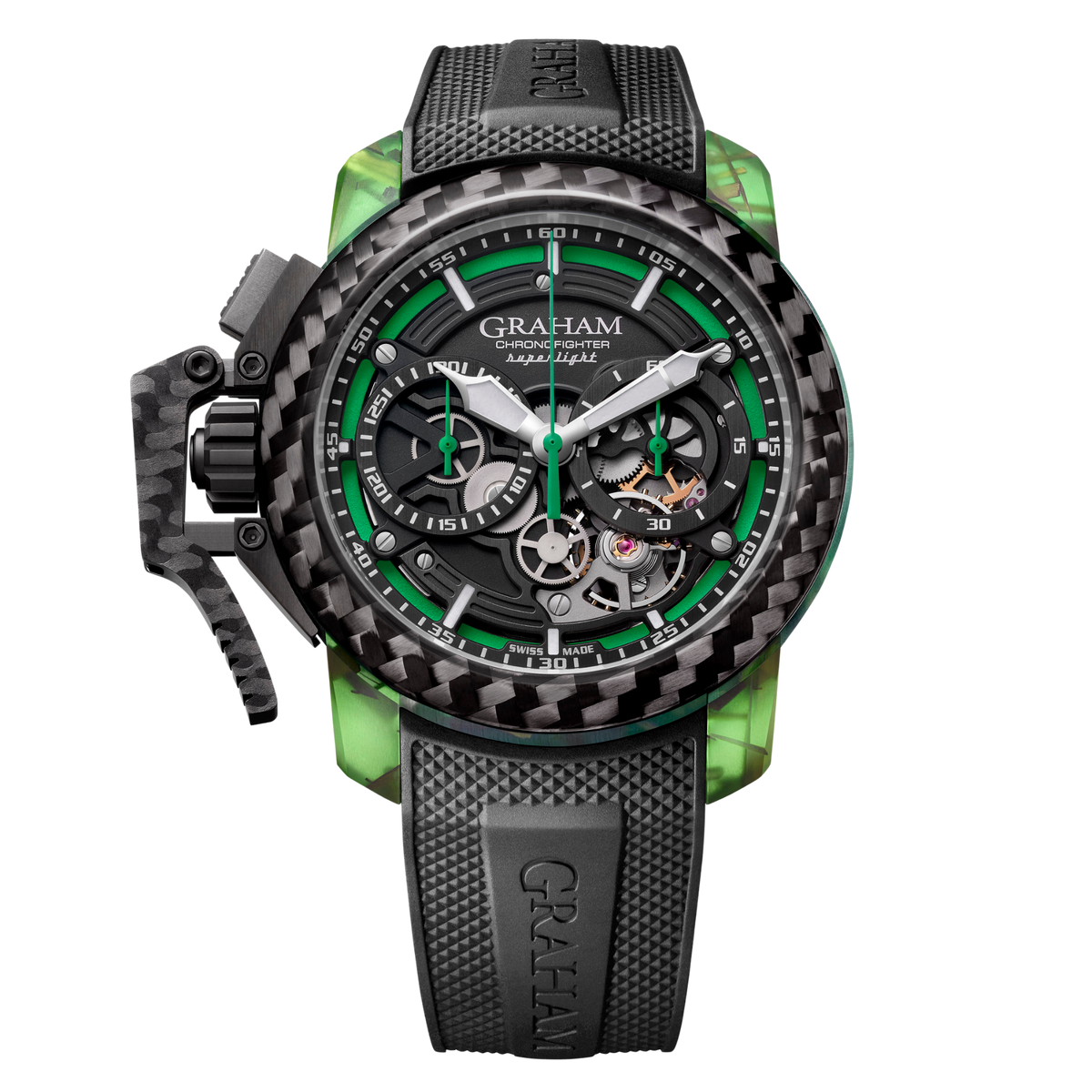 Graham CHRONOFIGHTER SUPERLIGHT CARBON STRIP SKELETON GREEN 2CCCK.G01A