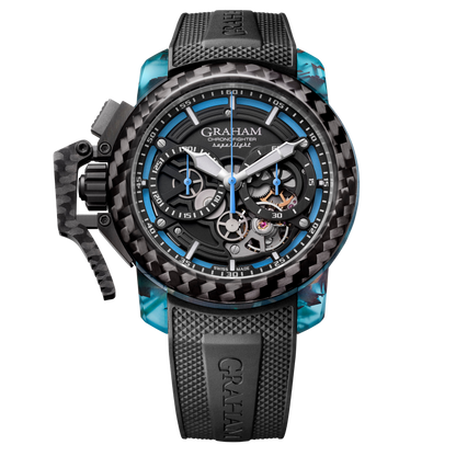 Graham CHRONOFIGHTER SUPERLIGHT CARBON SKELETON - TRANSLUCENT BLUE 2CCCK.U01A