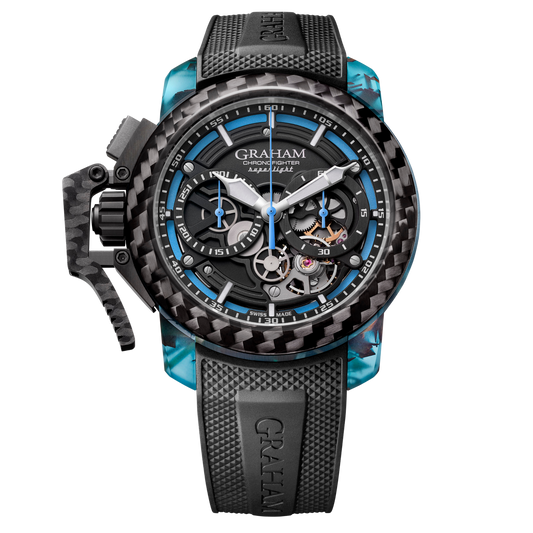 Graham CHRONOFIGHTER SUPERLIGHT CARBON SKELETON - TRANSLUCENT BLUE 2CCCK.U01A