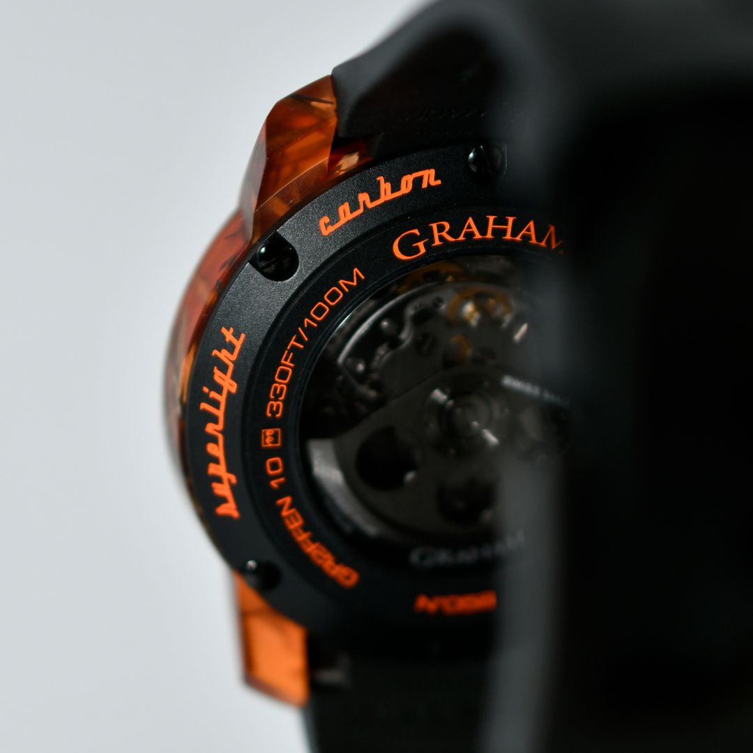 Graham CHRONOFIGHTER SUPERLIGHT CARBON SKELETON - TRANSLUCENT ORANGE 2CCCK.O01A