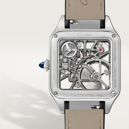 Cartier Santos-Dumont skeleton watch equipped with a micro-rotor WHSA0044