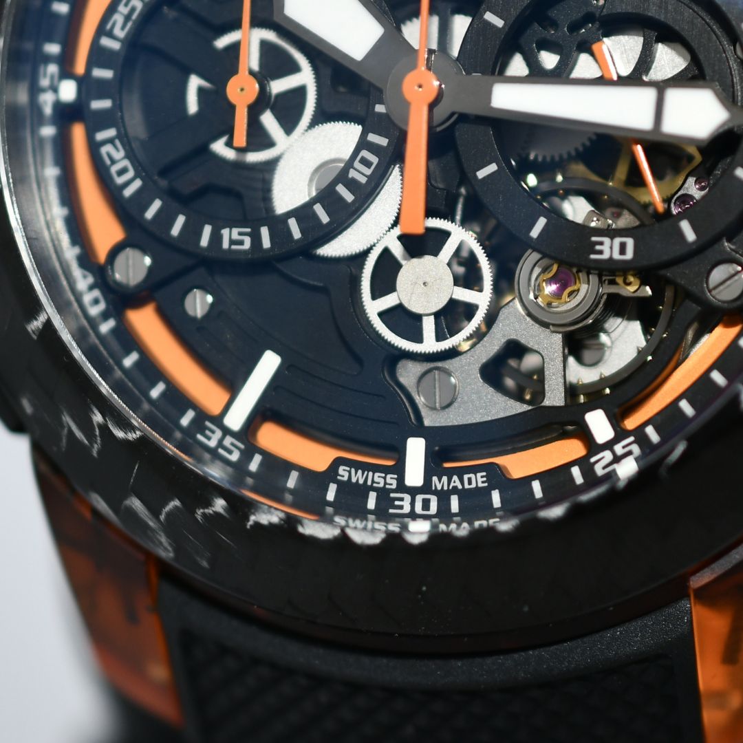 Graham CHRONOFIGHTER SUPERLIGHT CARBON SKELETON - TRANSLUCENT ORANGE 2CCCK.O01A