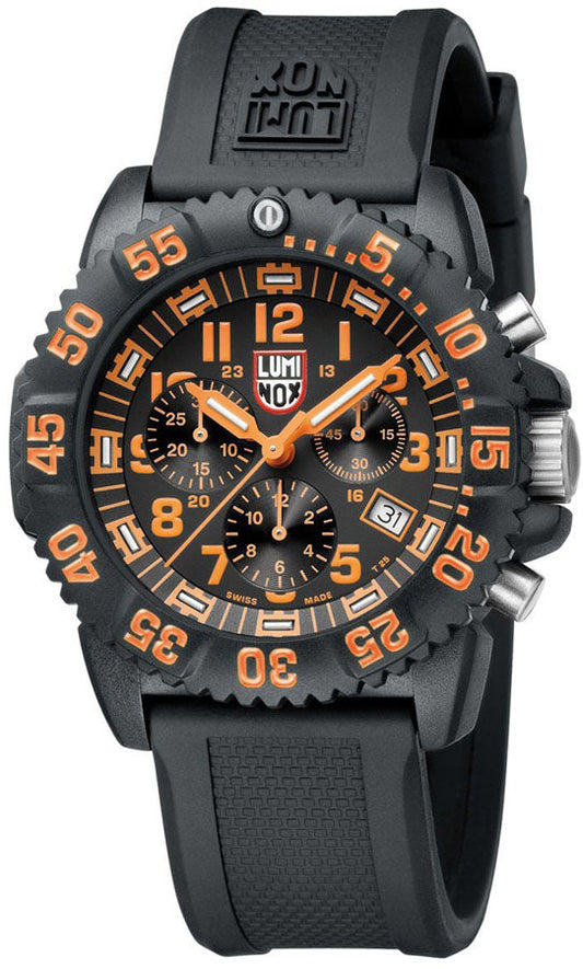 Luminox Navy Seal Orange Colormark Chronograph 3080 Series Men's Watch 3089