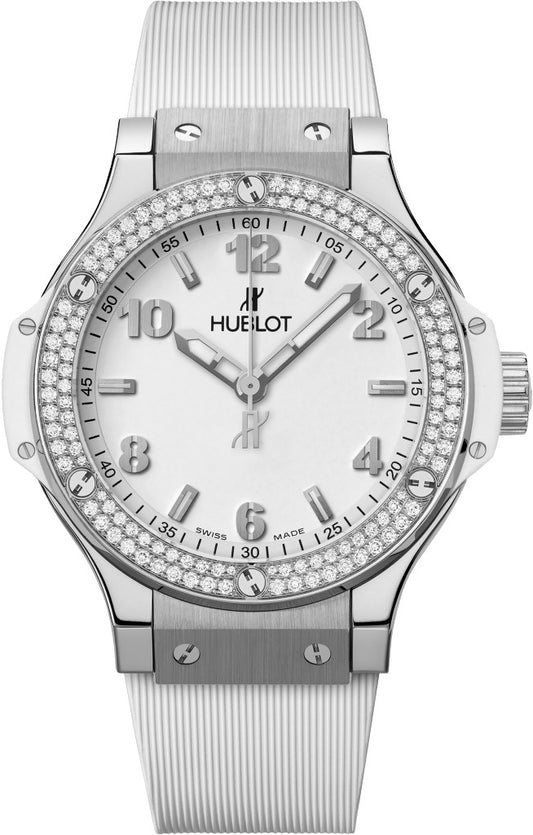 Big Bang 38 All White Steel Diamonds 38mm