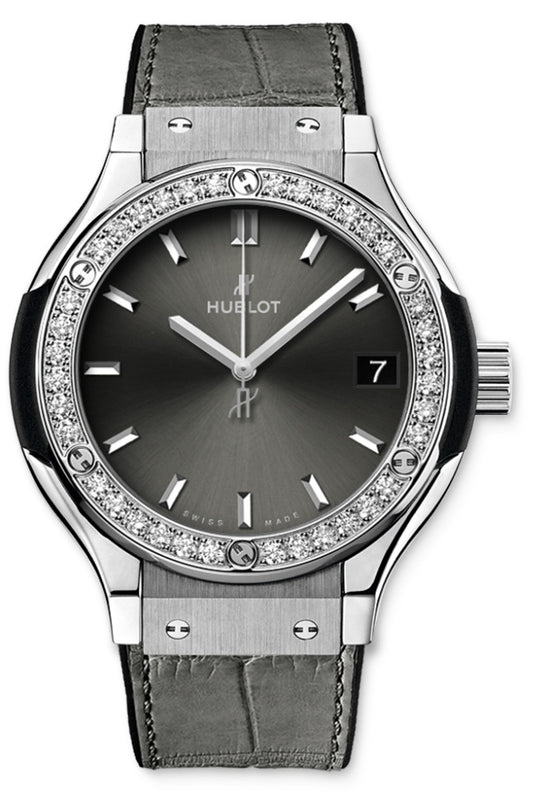 Classic Fusion Titanium Racing Grey With Diamonds 38mm