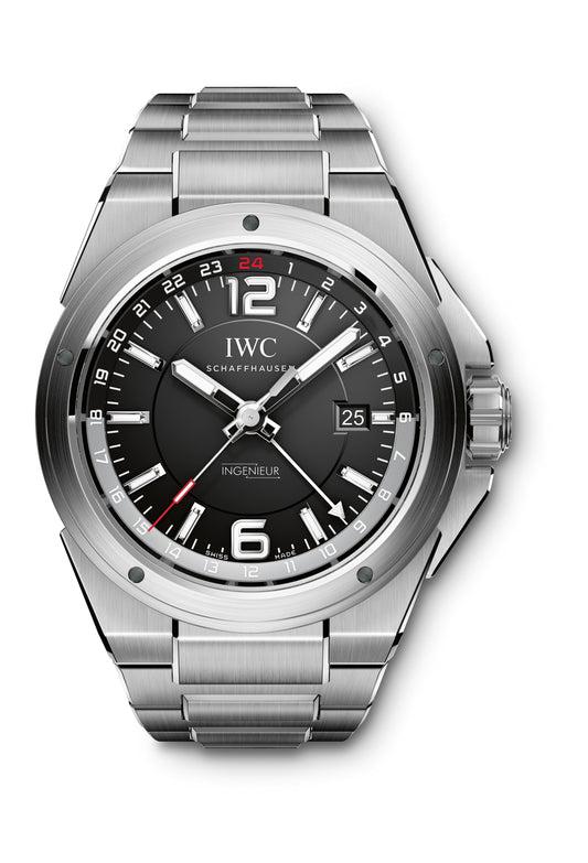 IWC Ingenieur Dual Time Steel Black Dial 3244-02