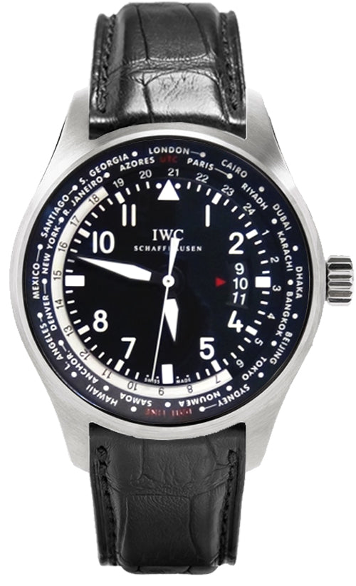 IWC Pilots World Timer Steel Black Dial 3262-01