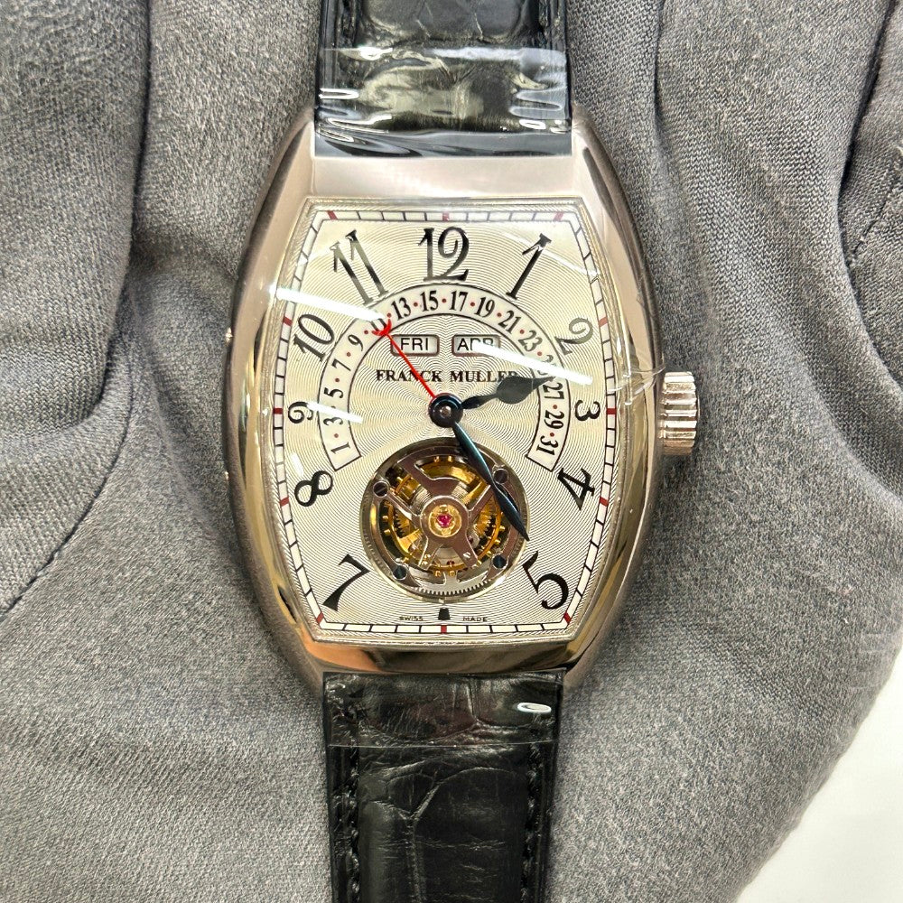 Franck Muller Cintree Curvex Tourbillon Master Calendar 7880 T MC – White Gold, Black Strap