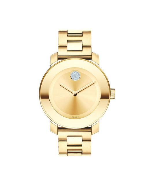 Movado Women's Bold Midsize 36mm Yellow Gold Plated On Bracelet 3600104