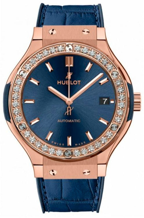 Classic Fusion King Gold Blue Diamonds 38mm