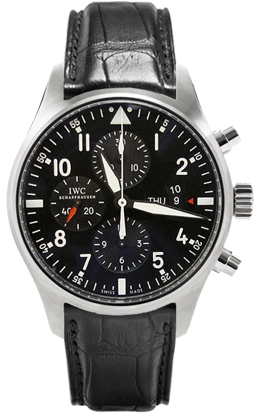 IWC Pilots Automatic Chronograph Steel Black Dial 3777-01