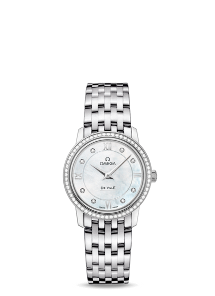 Omega De Ville Prestige Quartz 27.4 MM Ladies Stainless Steel Watch 424.15.27.60.55.001