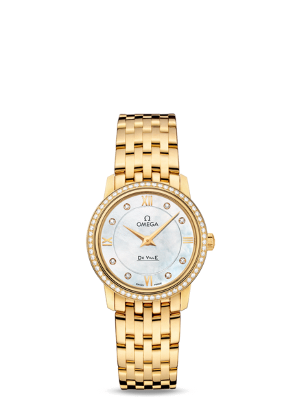 Women's Omega DeVille Prestige New Collection 27.4mm Qtz 424.55.27.60.55.001 Watch