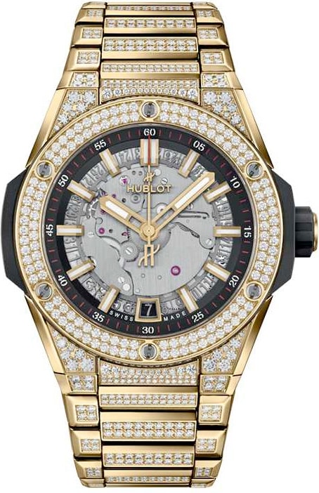 Big Bang Integrated Time Only Yellow Gold Pavé 40mm