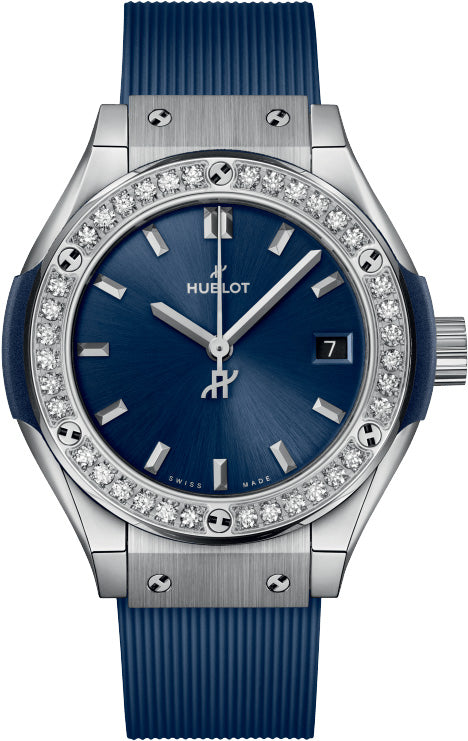 Classic Fusion Titanium Blue Diamonds 29mm