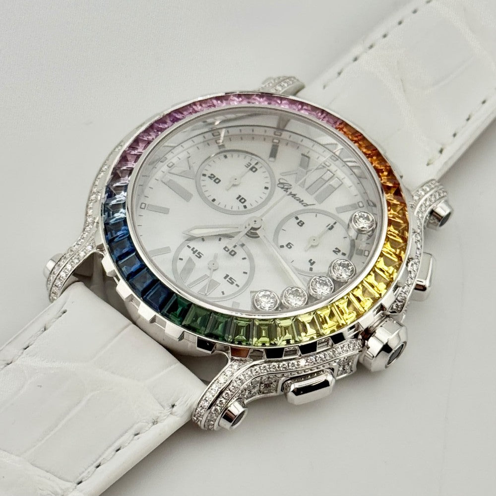 Pre-Owned Chopard Happy Sport Rainbow Chronograph 42 283582-1016