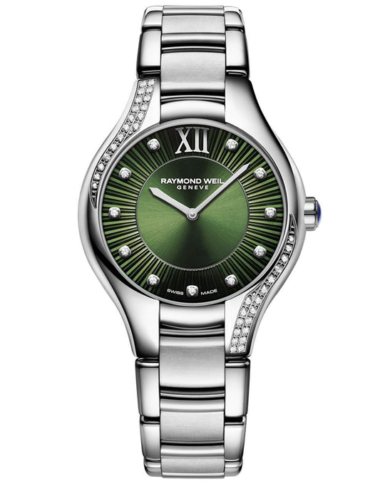 Noemia Ladies 47 Diamond Quartz Green Dial Bracelet Watch, 32mm