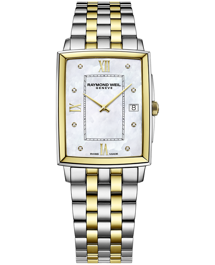 Toccata Mens Quartz Mother-of-Pearl Dial Two-tone Bracelet Watch with Diamonds, 37.25 x 29.60mm