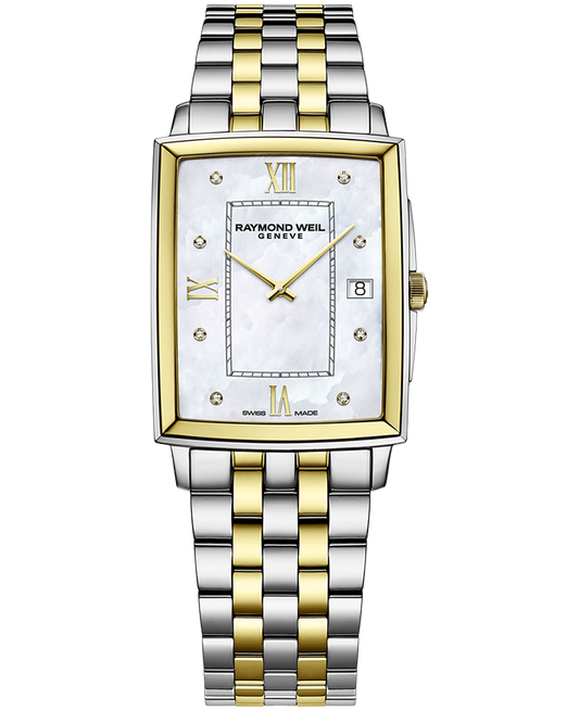 Toccata Mens Quartz Mother-of-Pearl Dial Two-tone Bracelet Watch with Diamonds, 37.25 x 29.60mm