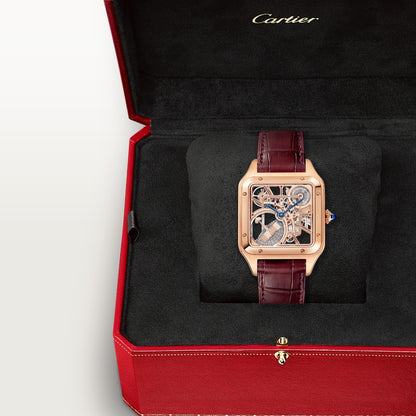 Cartier Santos-Dumont skeleton watch equipped with a micro-rotor WHSA0030