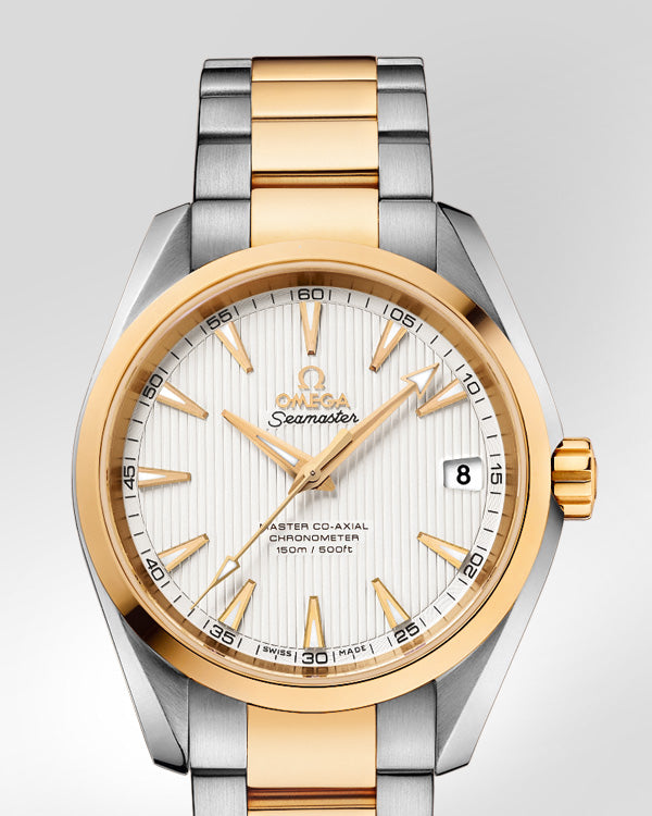 Omega Seamaster Aqua Terra 150 M Co-Axial 38.5 MM Men's Stainless Steel - Yellow Gold Watch 231.20.39.21.02.002