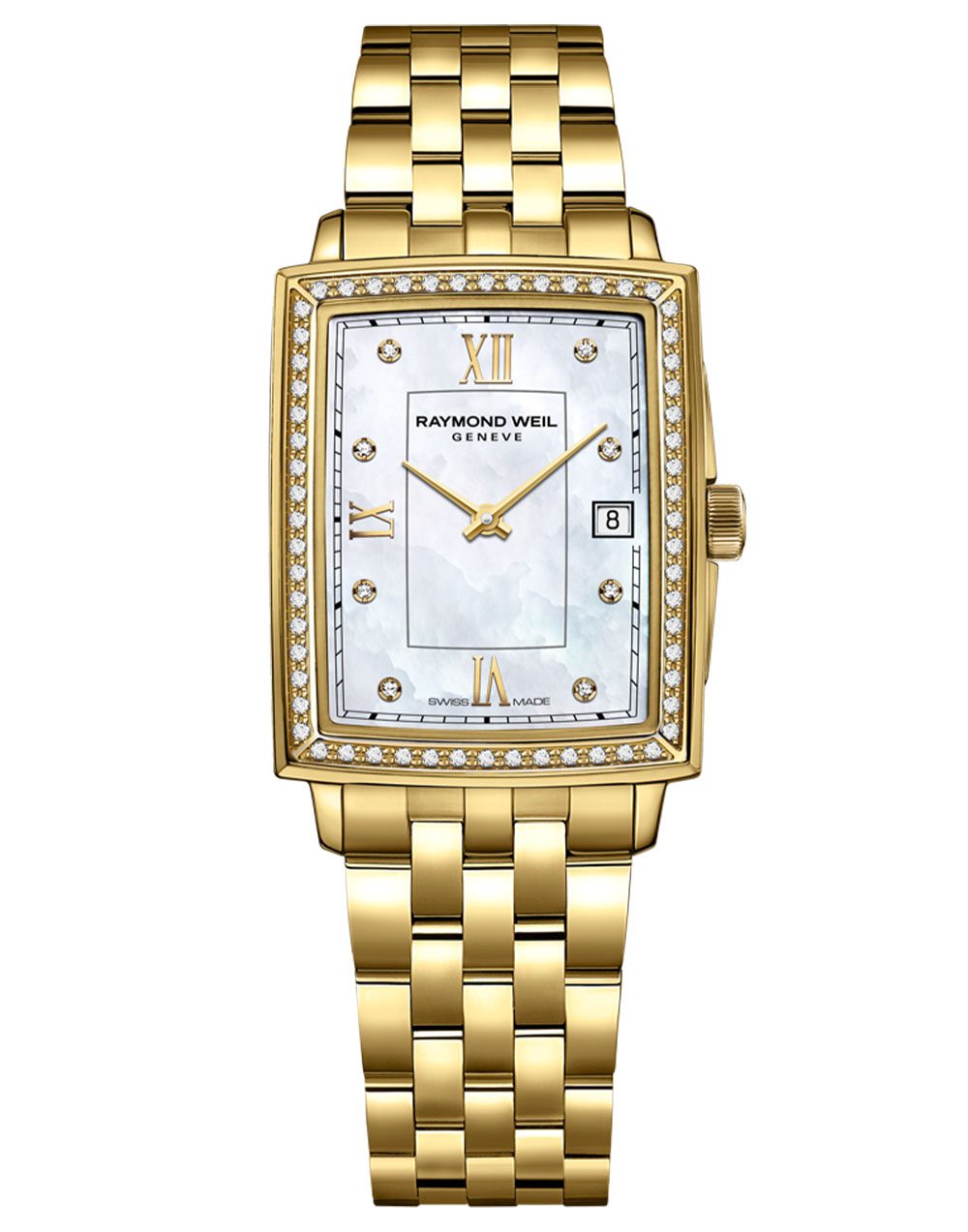 Toccata Ladies 68 Diamonds Mother-of-Pearl Gold PVD Bracelet Watch, 22.6 x 28.1mm