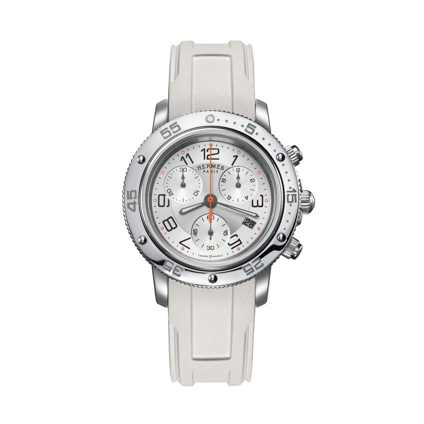 Hermes Clipper Quartz Chronograph Diver Stainless Steel Silver Dial Unisex Watch CP24102201-C5-00