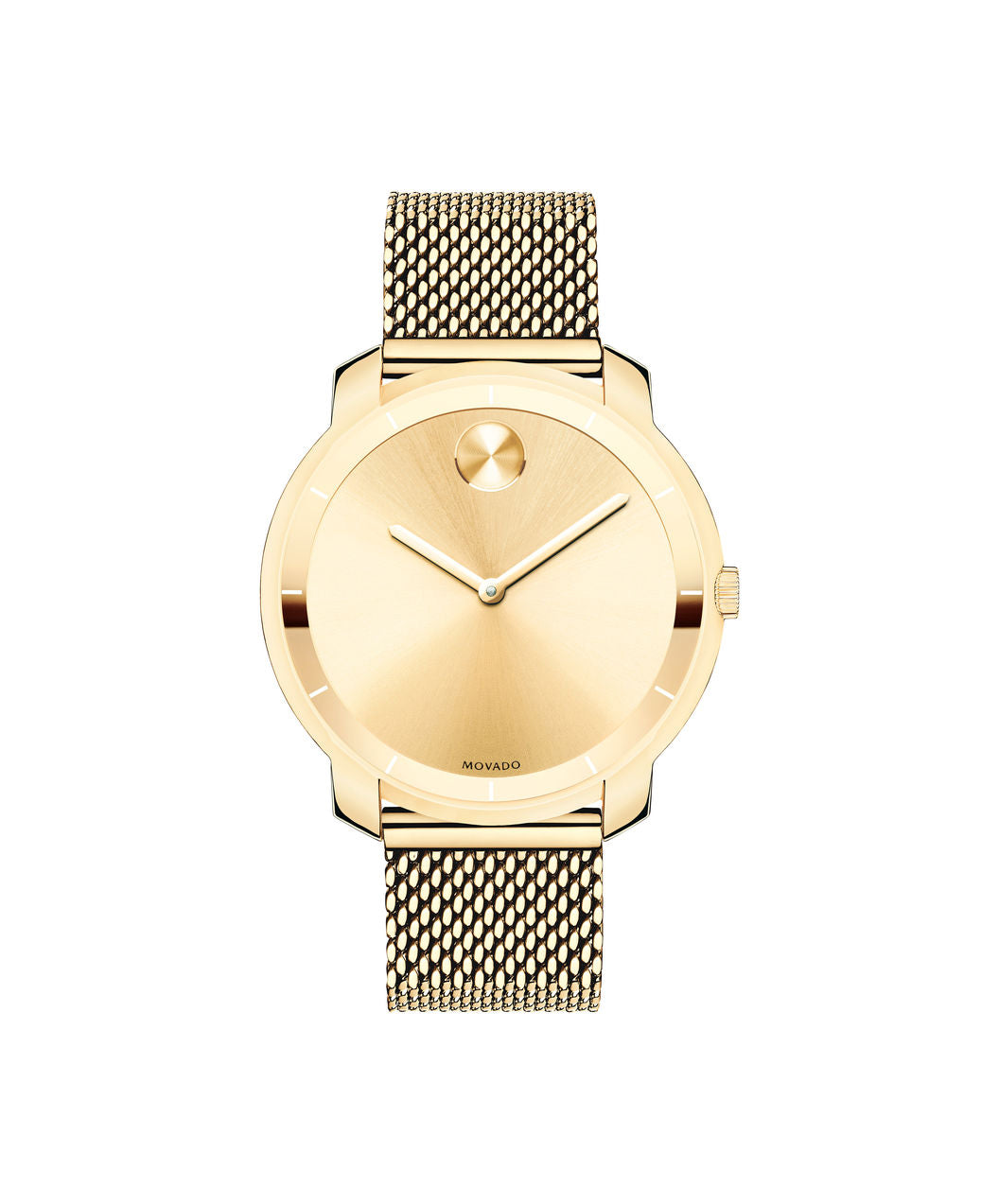 Movado Unisex Midsize Bold 36mm Yellow Gold Plated Gold Dial On Bracelet 3600242