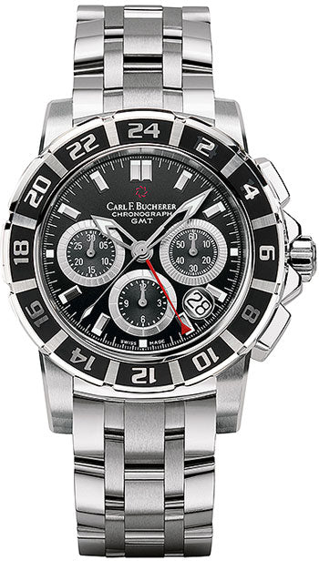 Carl F. Bucherer Patravi TravelGraph Stainless Steel On Bracelet Men's Watch 00.10618.13.33.21