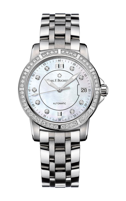 Carl F. Bucherer Patravi AutoDate Stainless Steel Diamonds On Bracelet Ladies Watch 00.10622.08.77.31