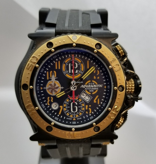 Aquanautic King Cuda Diver Chrono Automatic Gold/PVD Black Men's Watch KCRW22G020NEG