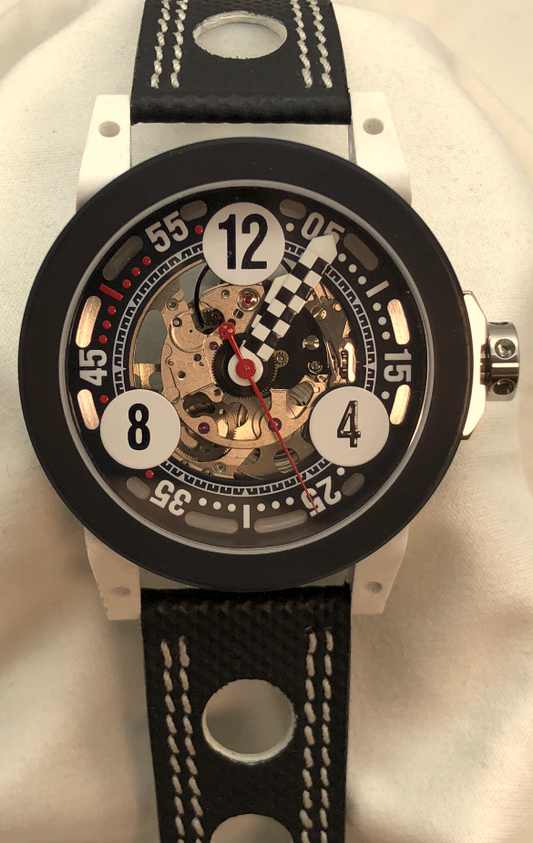 B.R.M. V6 Automatic Black White Polymere Skeleton Men's Watch V644PTUNADAMB