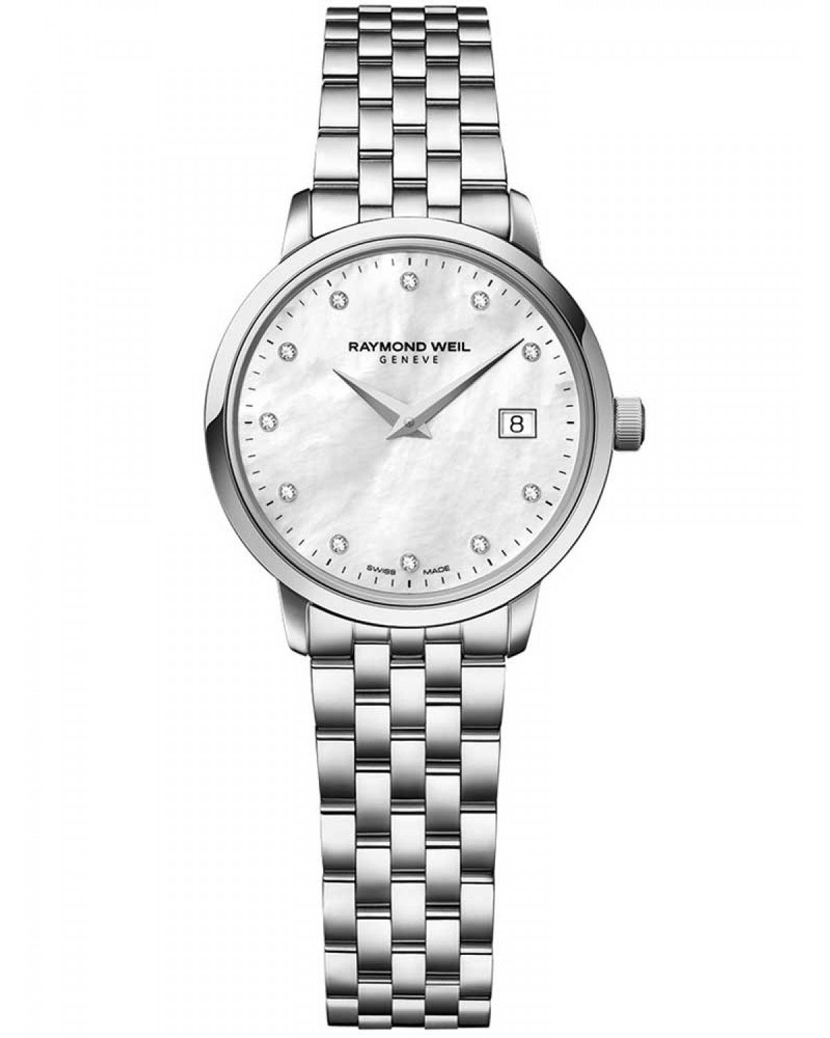 Raymond Weil Toccata 29mm Stainless Steel MOP Diamond Dial On Bracelet Ladies Watch 5988-ST-97081