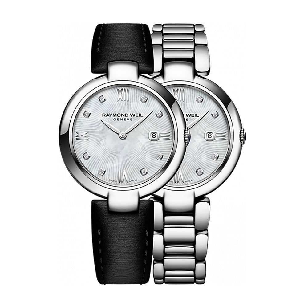 Raymond Weil Shine 32mm Quartz Stainless Steel MOP Diamond Dial On Bracelet Ladies Watch 1600-ST-00995