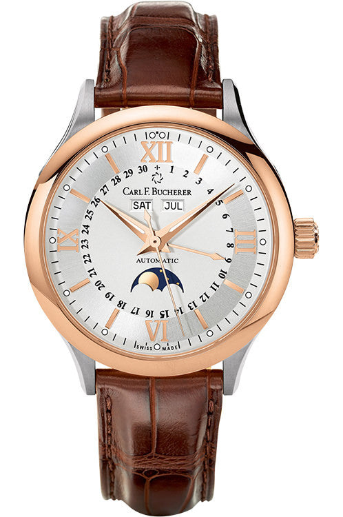 Carl F. Bucherer Manero MoonPhase Two Tone On Strap Men's Watch 00.10909.07.15.01