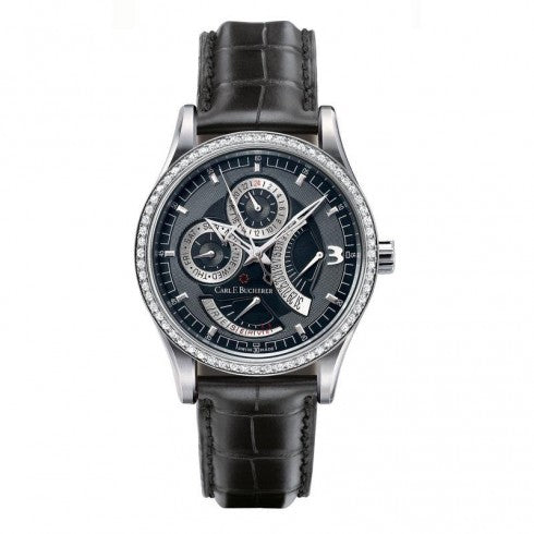 Carl F. Bucherer Manero RetroGrade Stainless Steel Diamonds On Strap Men's Watch 00.10901.08.36.11