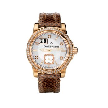 Carl F. Bucherer Patravi BigDate 18kt Rose Gold MOP Diamonds On Strap 00.10630.03.77.11