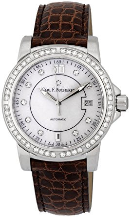 Carl F. Bucherer Patravi Auto Date Stainless Steel Diamonds On Strap Ladies Watch 00.10617.08.77.11