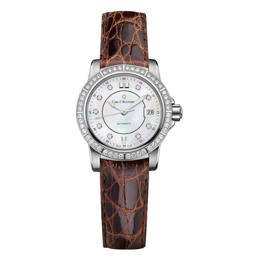 Carl F. Bucherer Patravi AutoDate Stainless Steel Diamonds On Strap Ladies Watch 00.10621.08.77.11