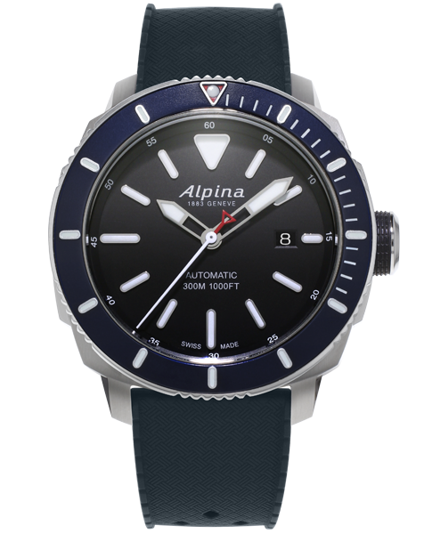 Alpina Seastrong Diver 300 Automatic Stainless Steel On Rubber Strap Men's Watch AL-525LBN4V6