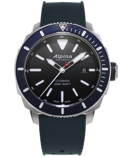 ALPINA Seastrong Diver 300 Automatic Stainless Steel On Rubber Strap Men's Watch AL-525LBN4V6