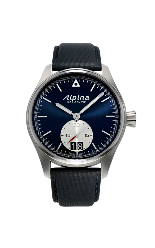 Alpina Startimer Pilot Big Date Small Second Quartz Stainless Steel Blue Dial On Strap Men's Watch AL-280NS4S6