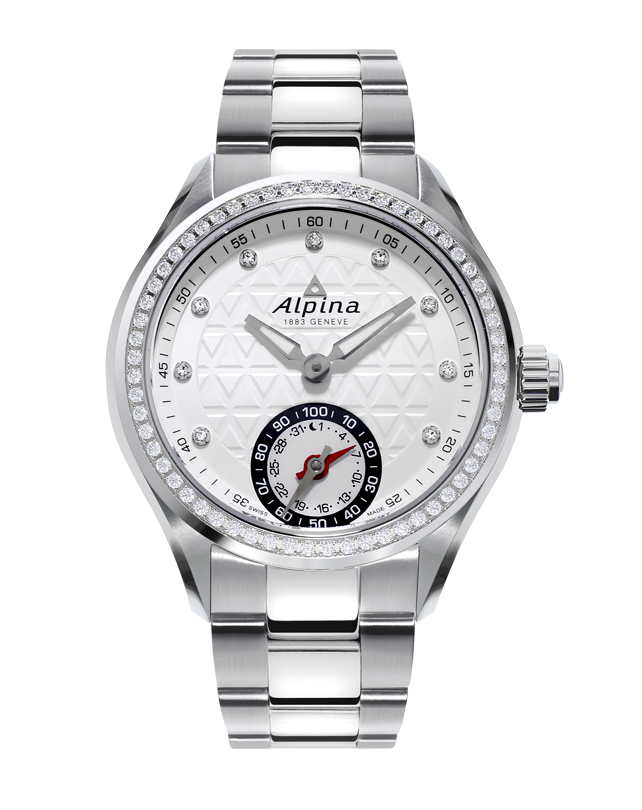 Alpina Horological Smart Watch Quartz White Diamond Dial Diamond Bezel On Bracelet Ladies Watch AL-285STD3CD6B